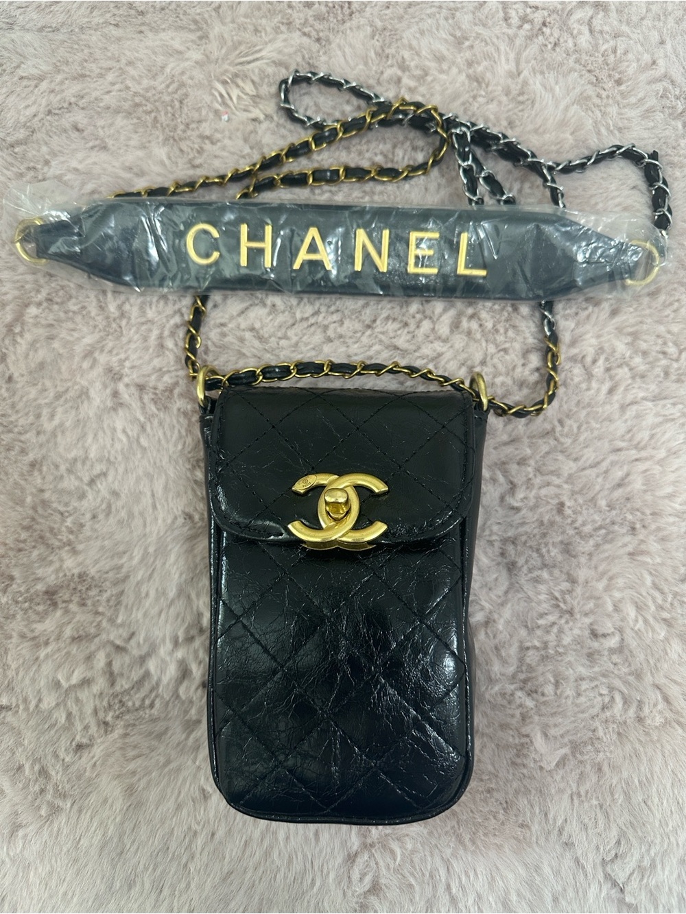 CHANEL BEAUTY Smartphone Pouch Shoulder Coin Case Mini Bag VIP